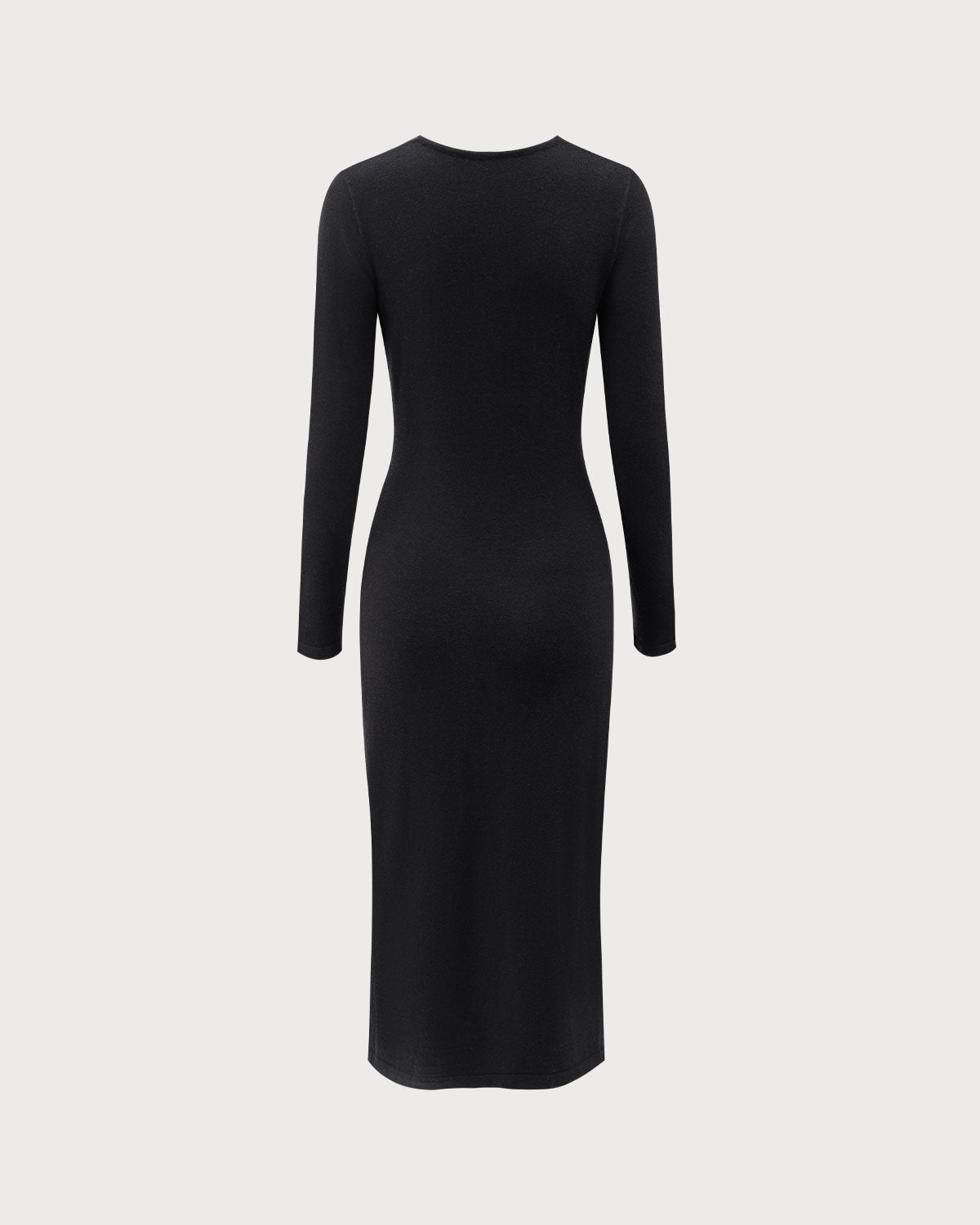 Shewess™ Siyah V Yaka Bodycon Triko Elbise