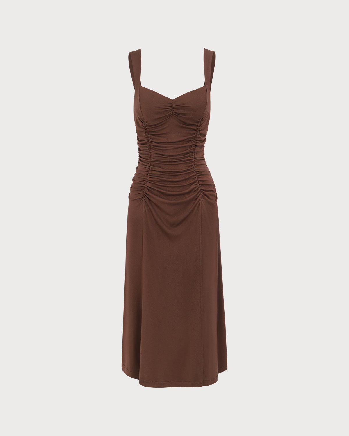 Shewess Kadın Kahve Dantelli Örme Slip Midi Elbise