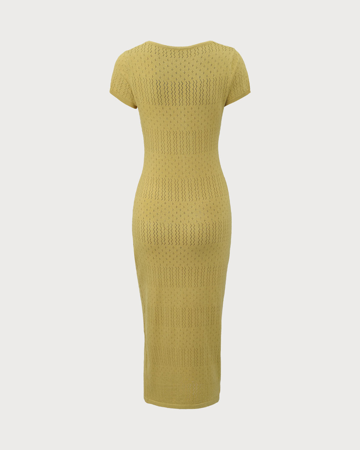 Shewess™ Yeşil Kare Yaka Bodycon Midi Elbise