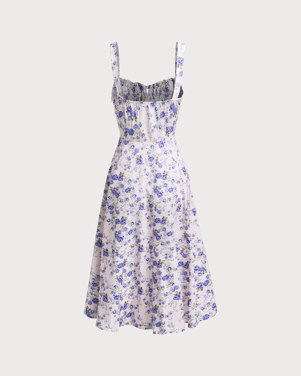 Shewess Beyaz Çiçekli Dantelli Slip Midi Elbise