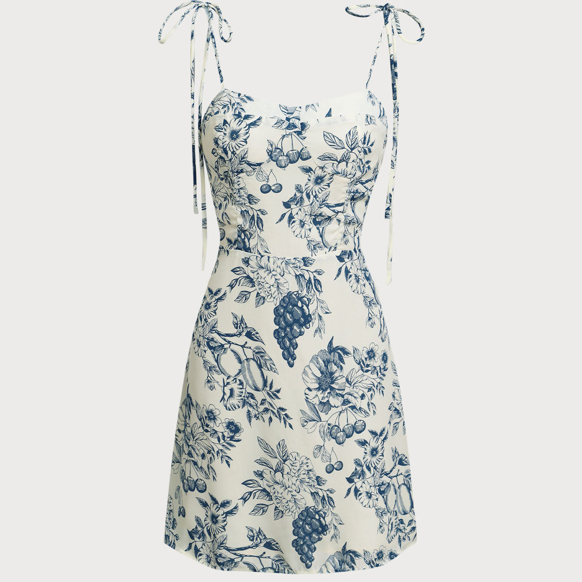 Shewess™ Mavi Çiçekli Slip Mini Elbise