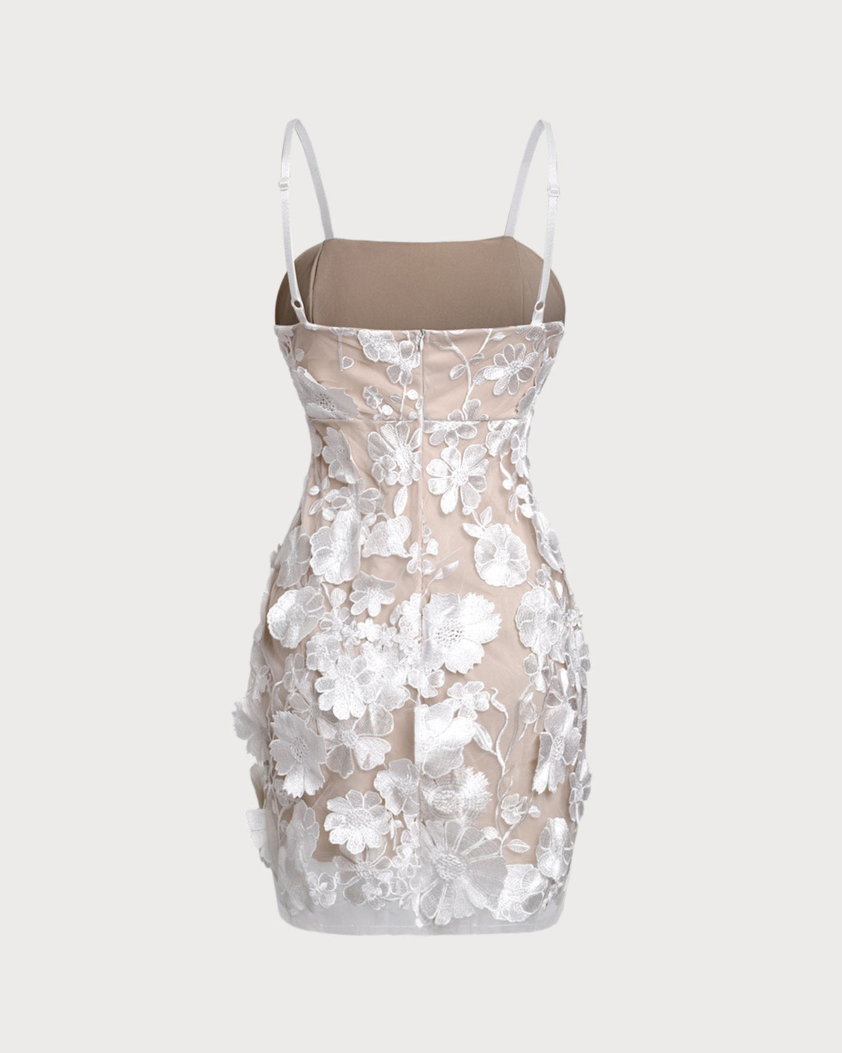 Shewess Beyaz Çiçekli Bodycon Slip Mini Elbise