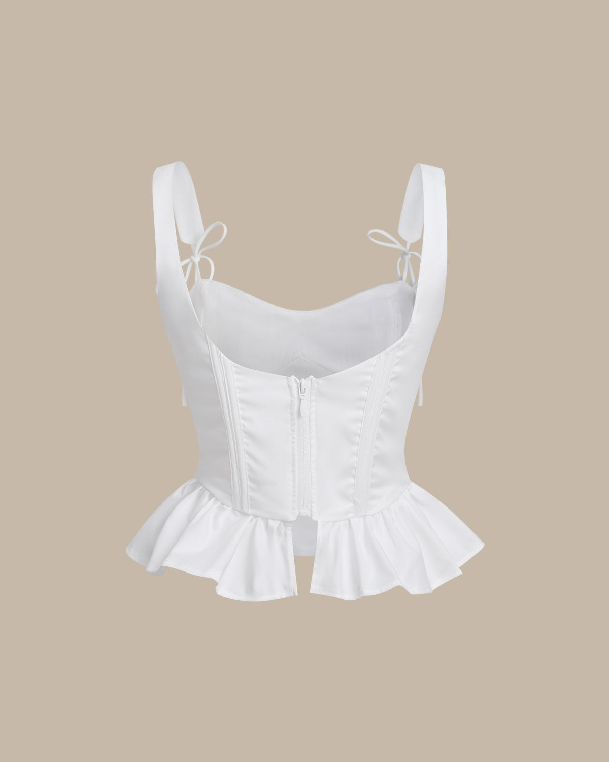Shewess™ Beyaz Dantelli Fırfırlı Cami Üst