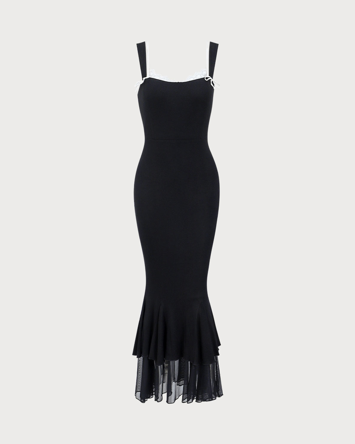 Shewess Siyah Bodycon Slip Maxi Elbise