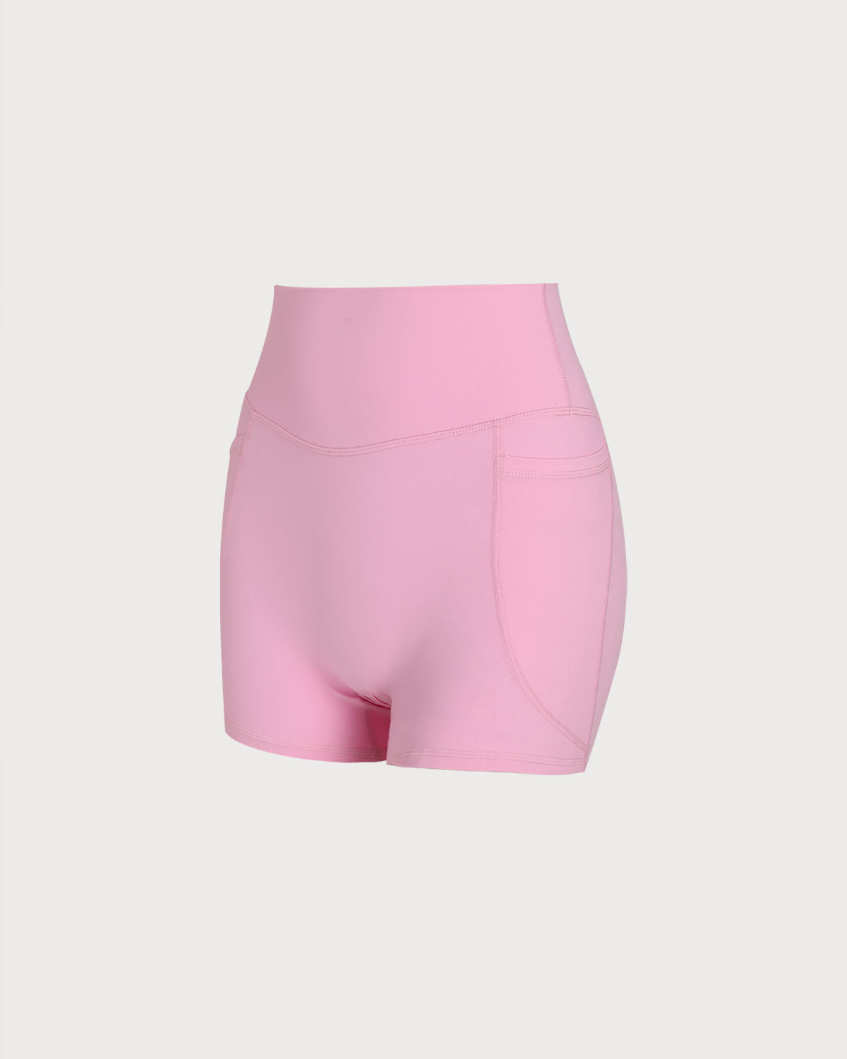 Shewess™ Pembe Cepli Yüksek Bel Yoga Şort