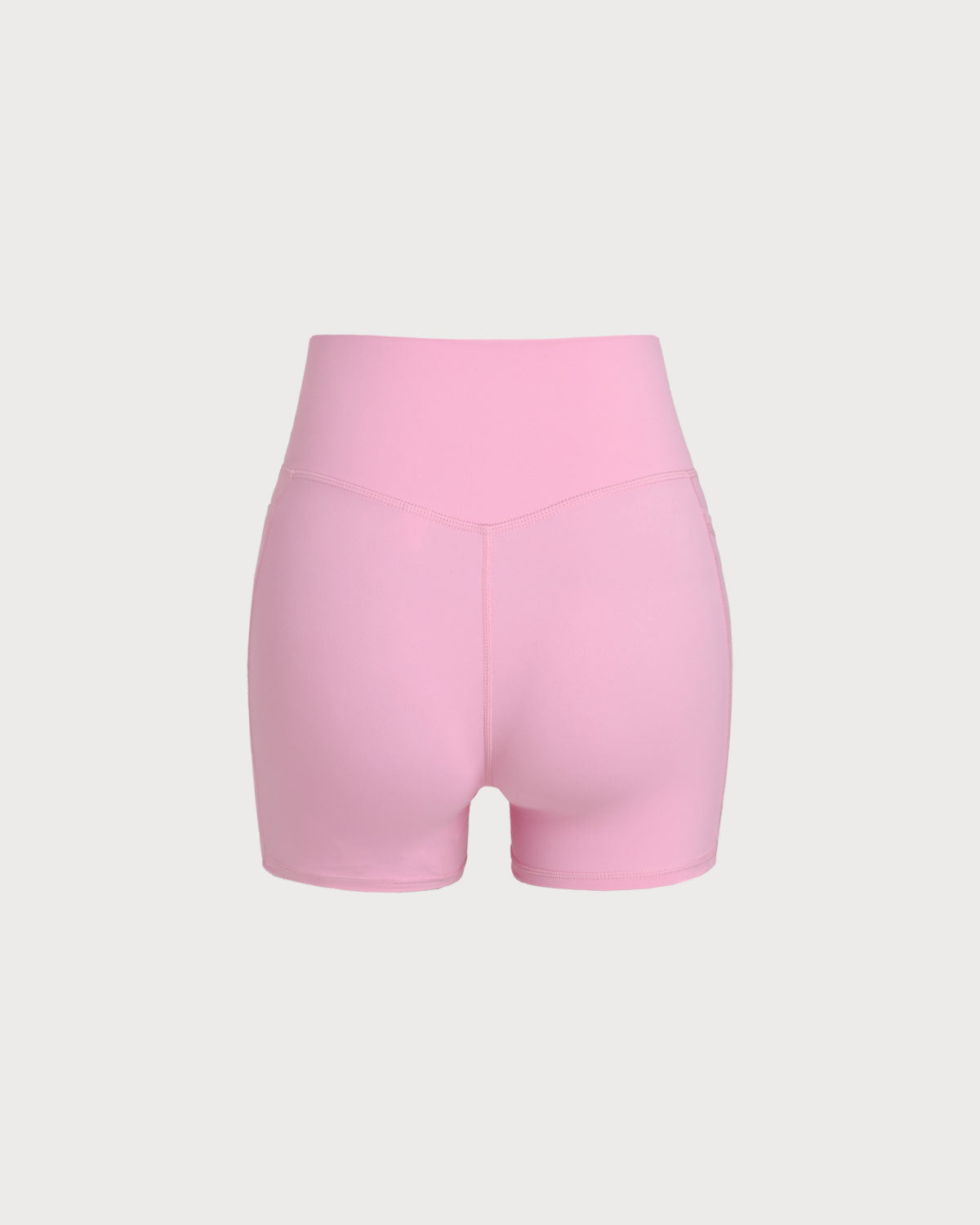 Shewess™ Pembe Cepli Yüksek Bel Yoga Şort