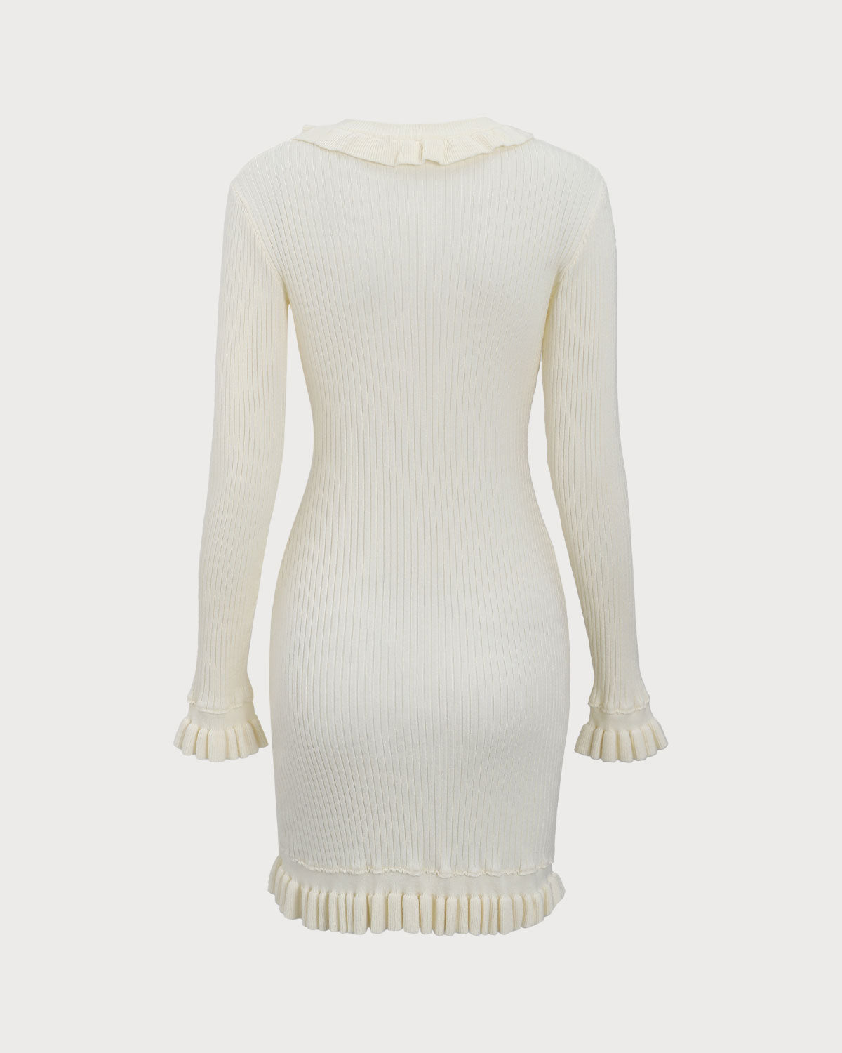 Shewess™ Beyaz Bodycon Kazak Mini Elbise