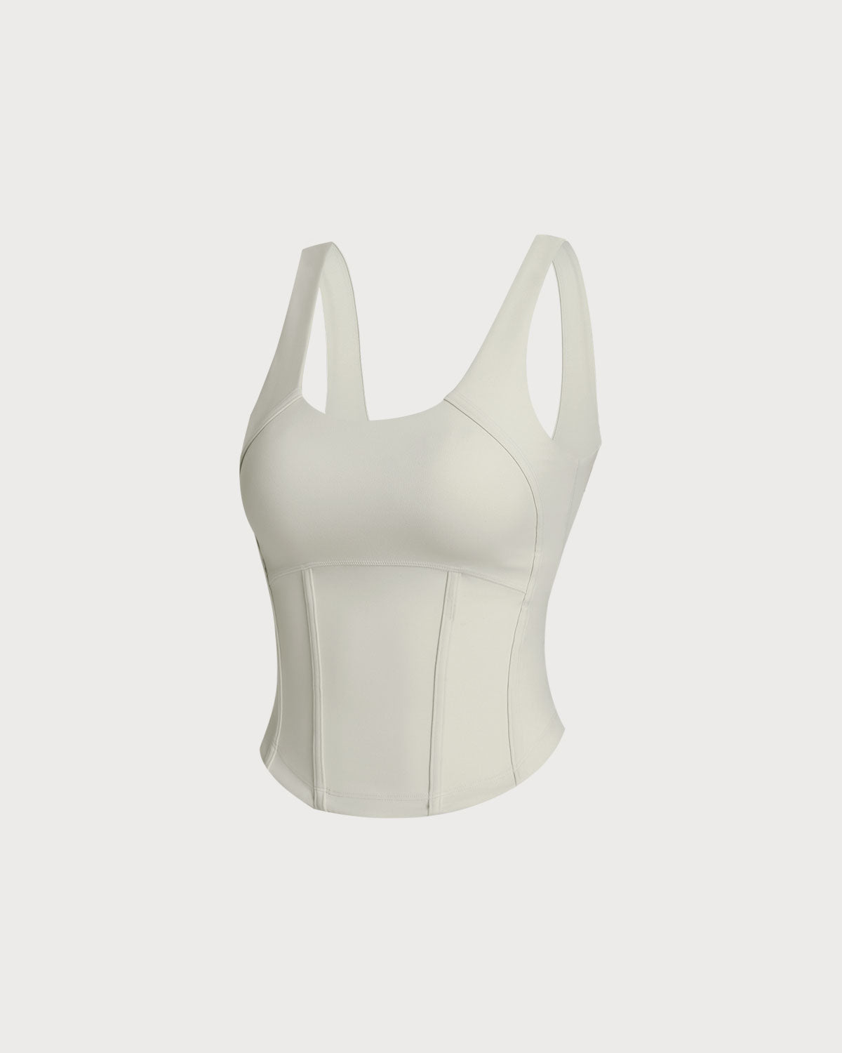 Shewess™ Beyaz Yuvarlak Yaka Yoga Atleti