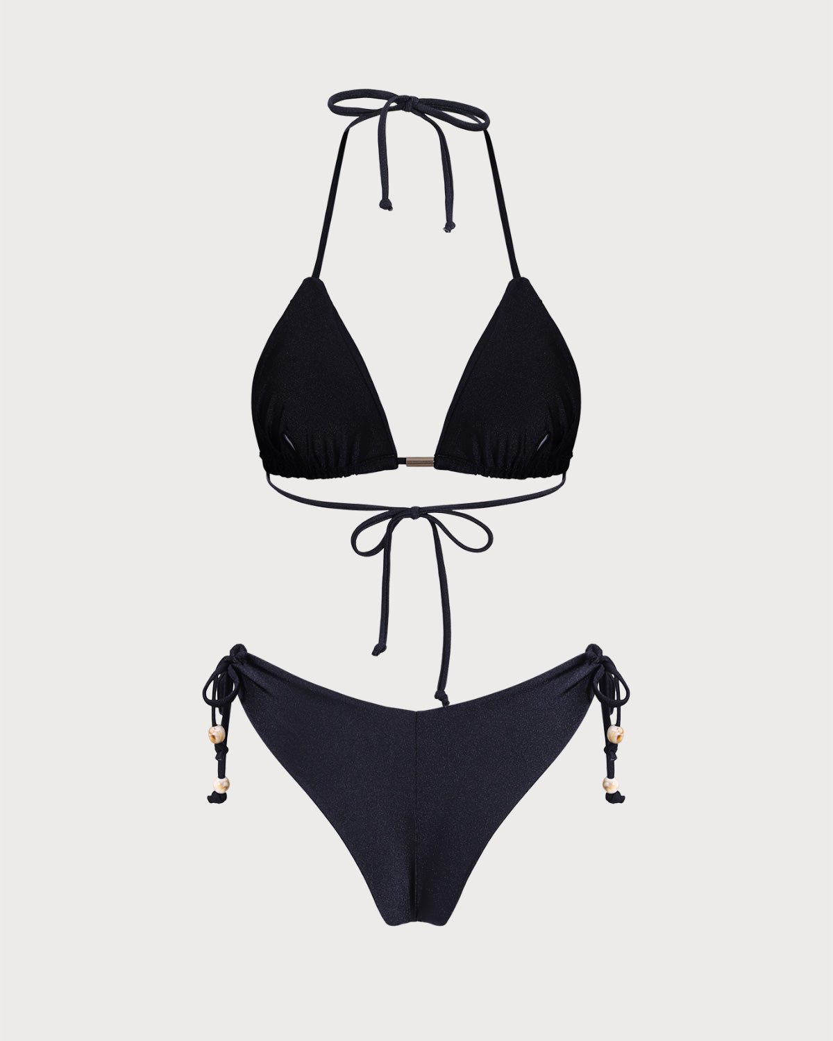 Shewess™ Siyah Boyundan Bağlamalı Üçgen Bikini Takımı
