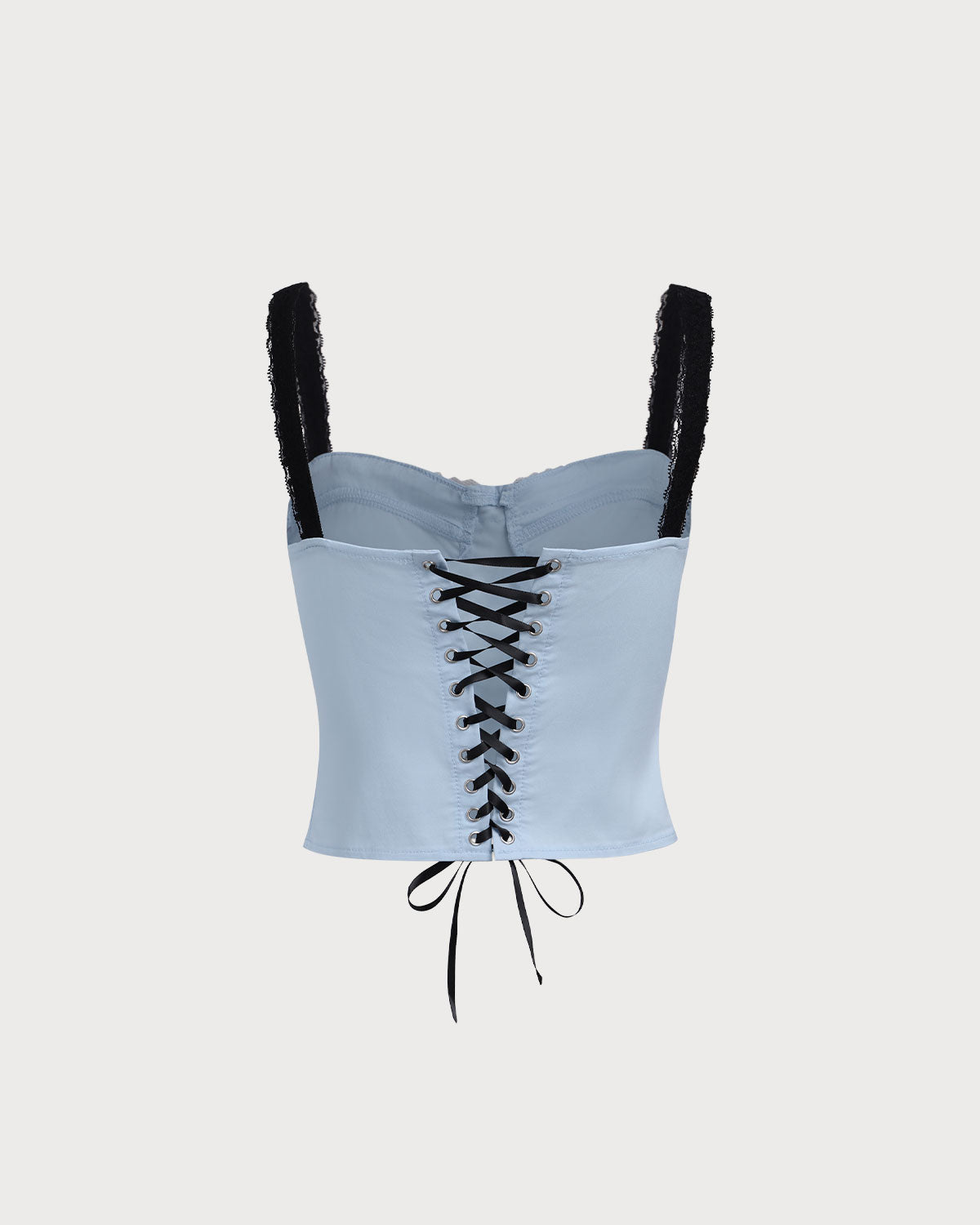 Shewess™ Mavi Kalp Yaka Crop Top