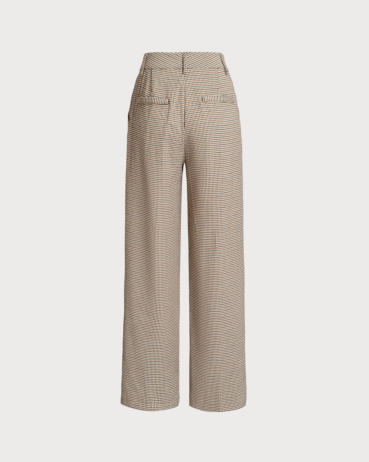 Shewess™ Kahverengi Ekose Düz Pantolon