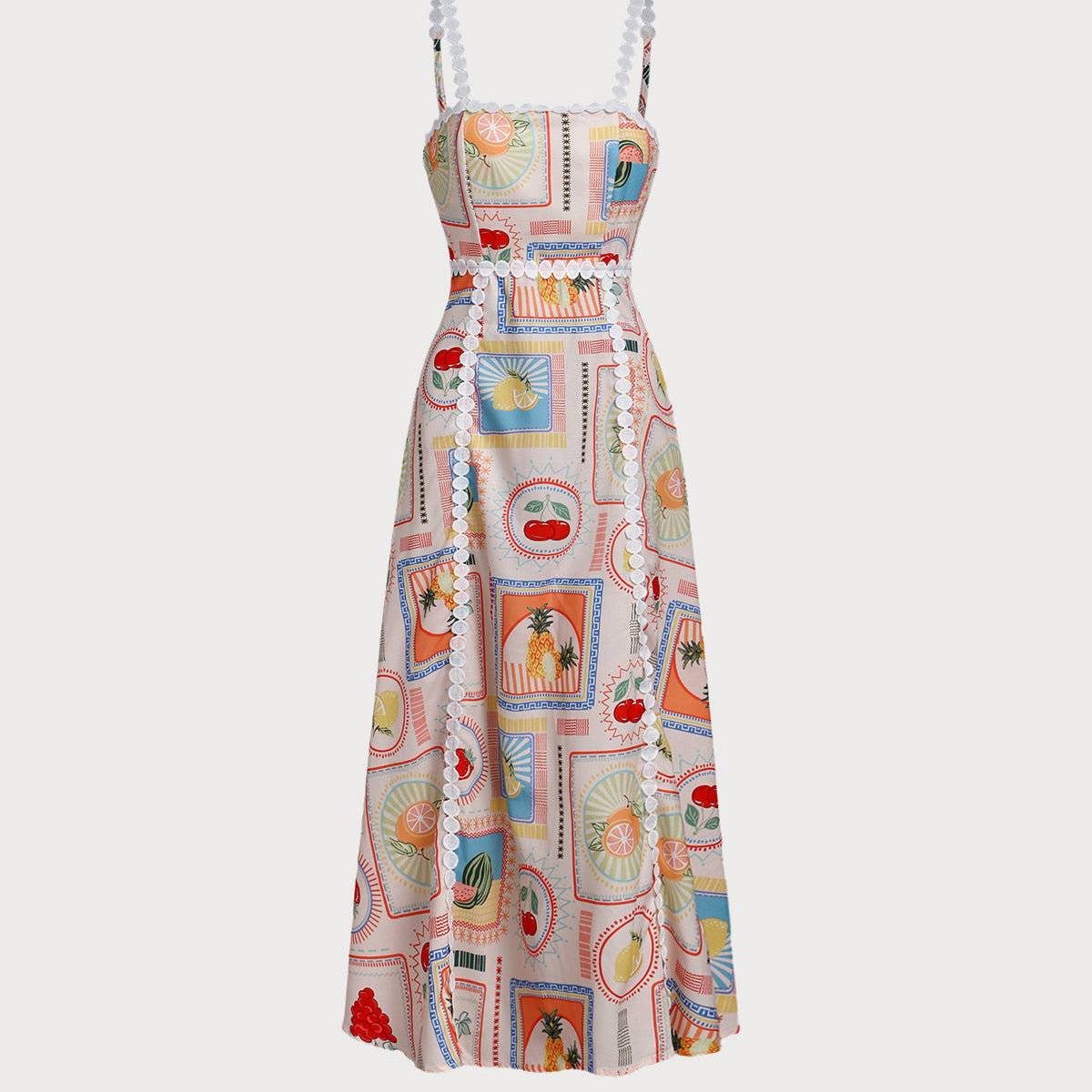 Shewess™ Pembe Çiçekli A Kesim Slip Maxi Elbise