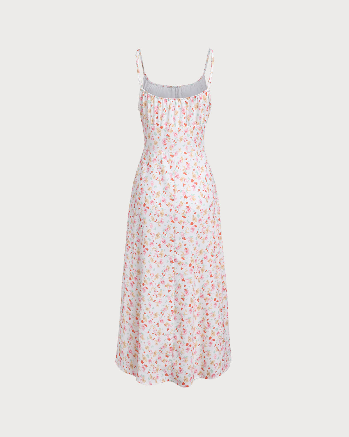 Shewess Pembe Çiçekli Drapeli Slip Midi Elbise