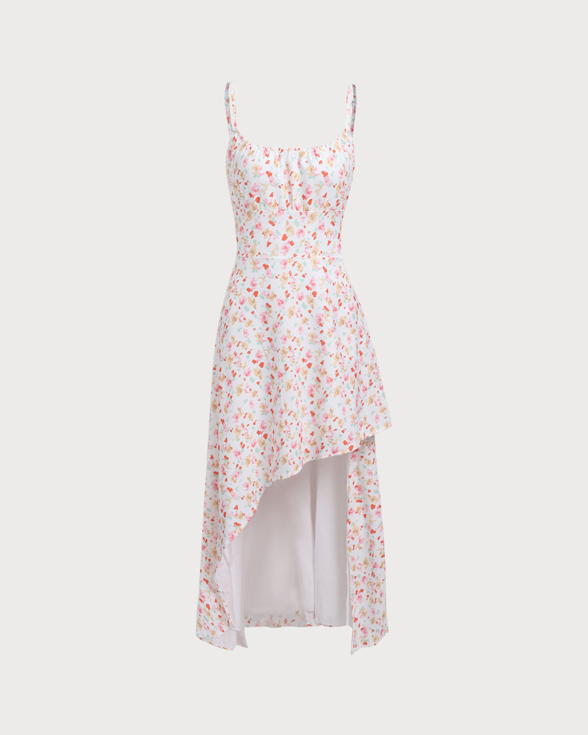 Shewess Pembe Çiçekli Drapeli Slip Midi Elbise