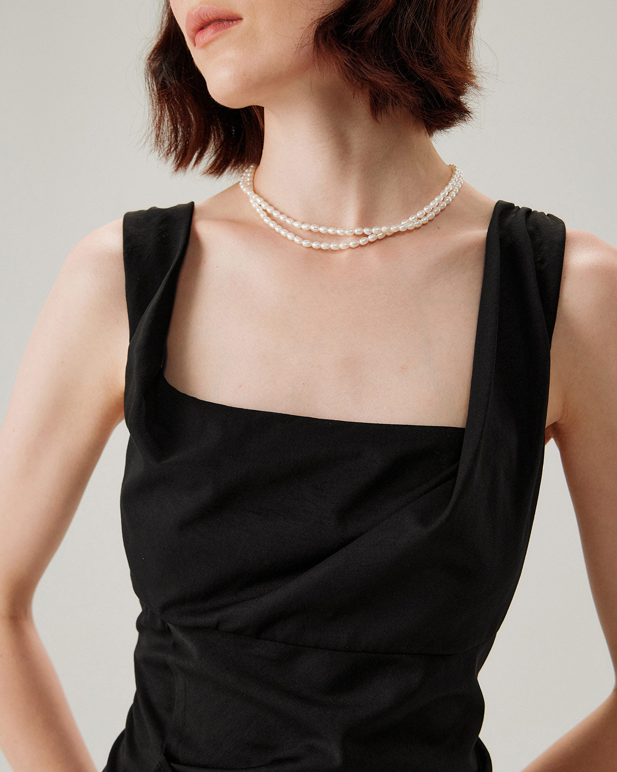 Shewess™ Siyah Fırfırlı Dantelli Slip Midi Elbise