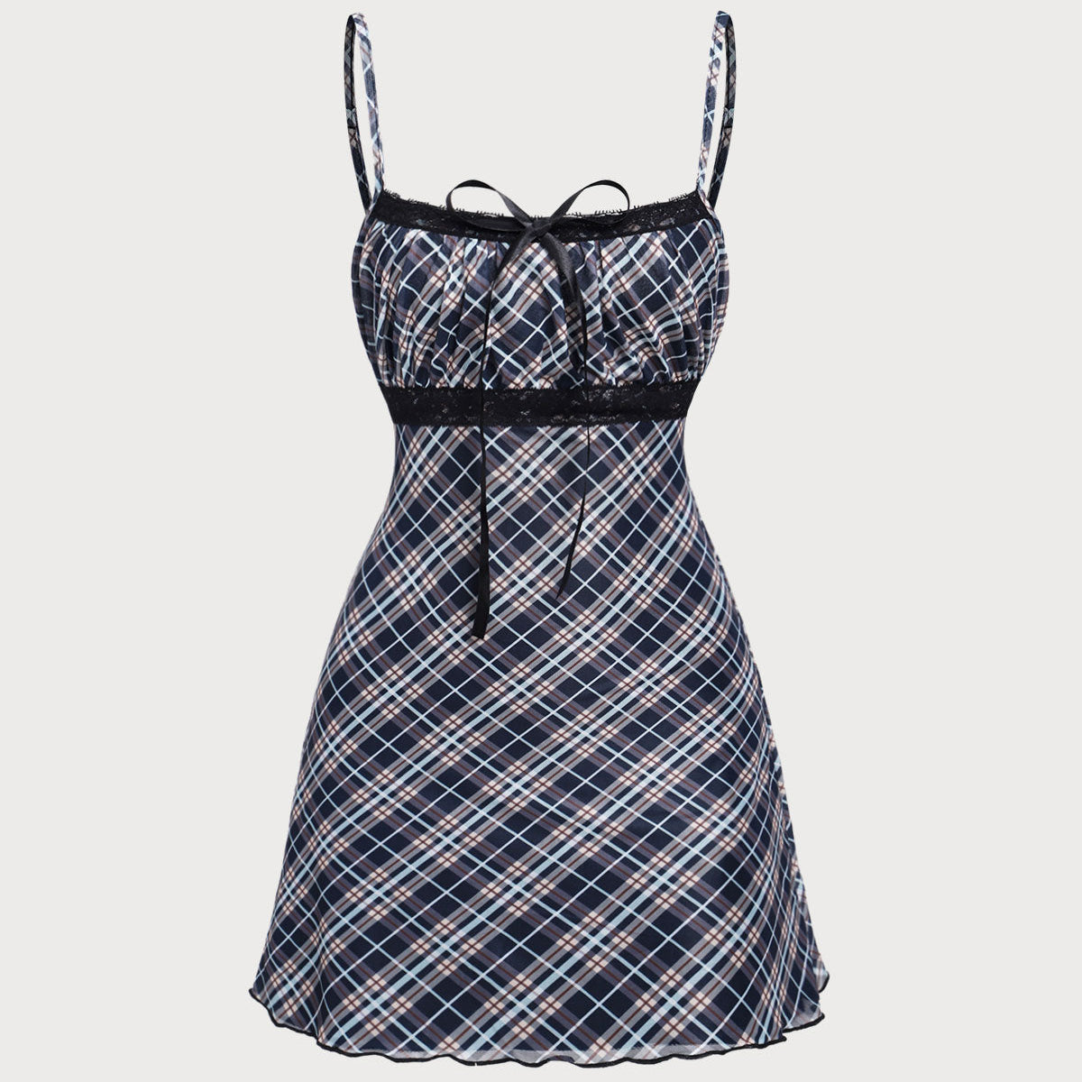 Shewess™ Siyah Çizgili Slip Mini Elbise