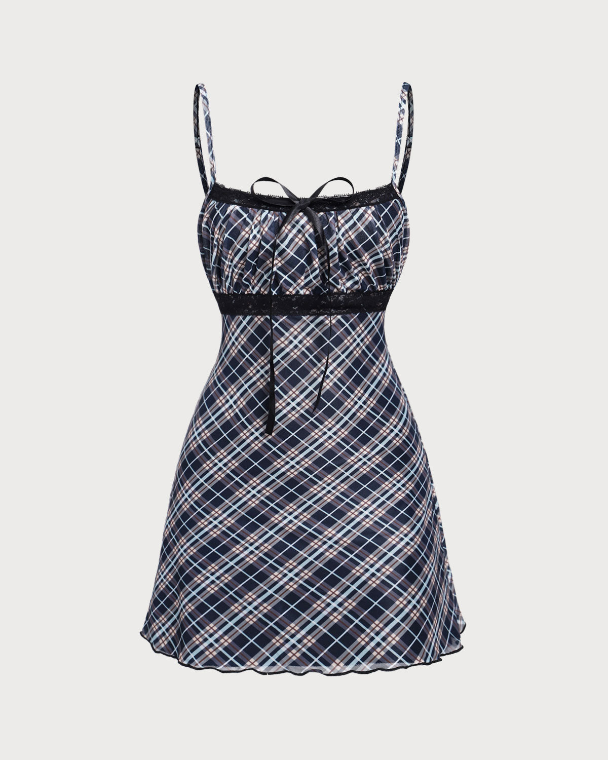 Shewess™ Siyah Çizgili Slip Mini Elbise