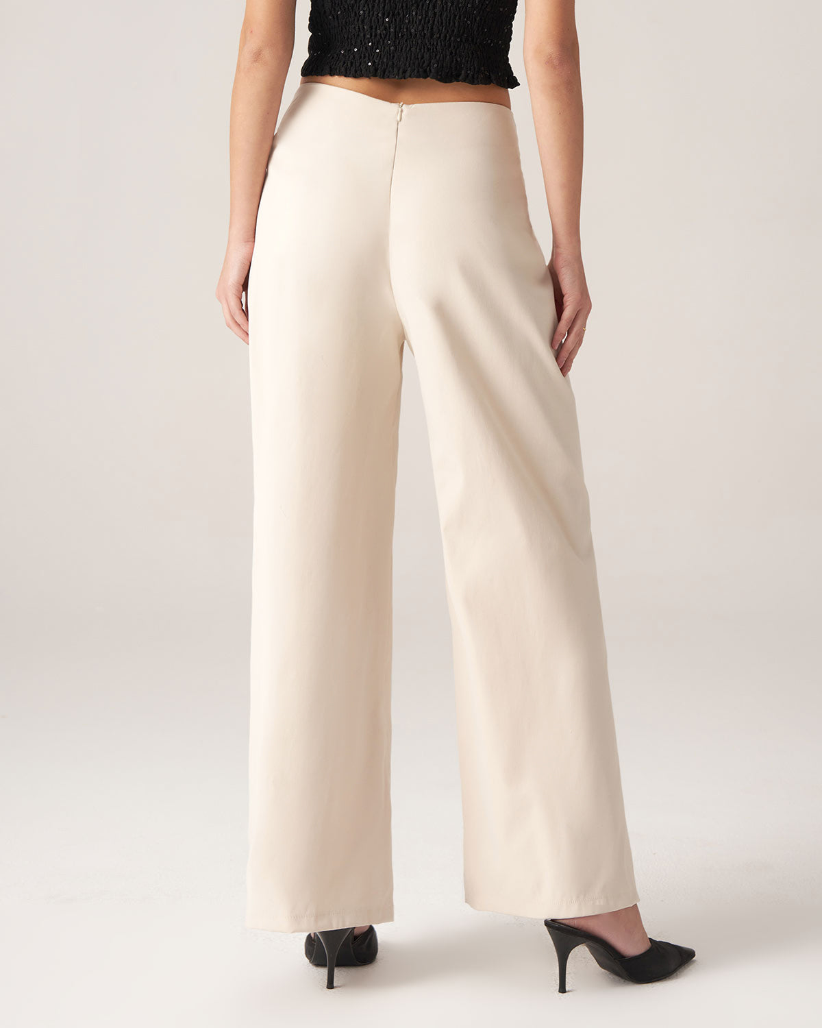 Shewess™ Bettydress-Beyaz Pileli Geniş Paça Pantolon