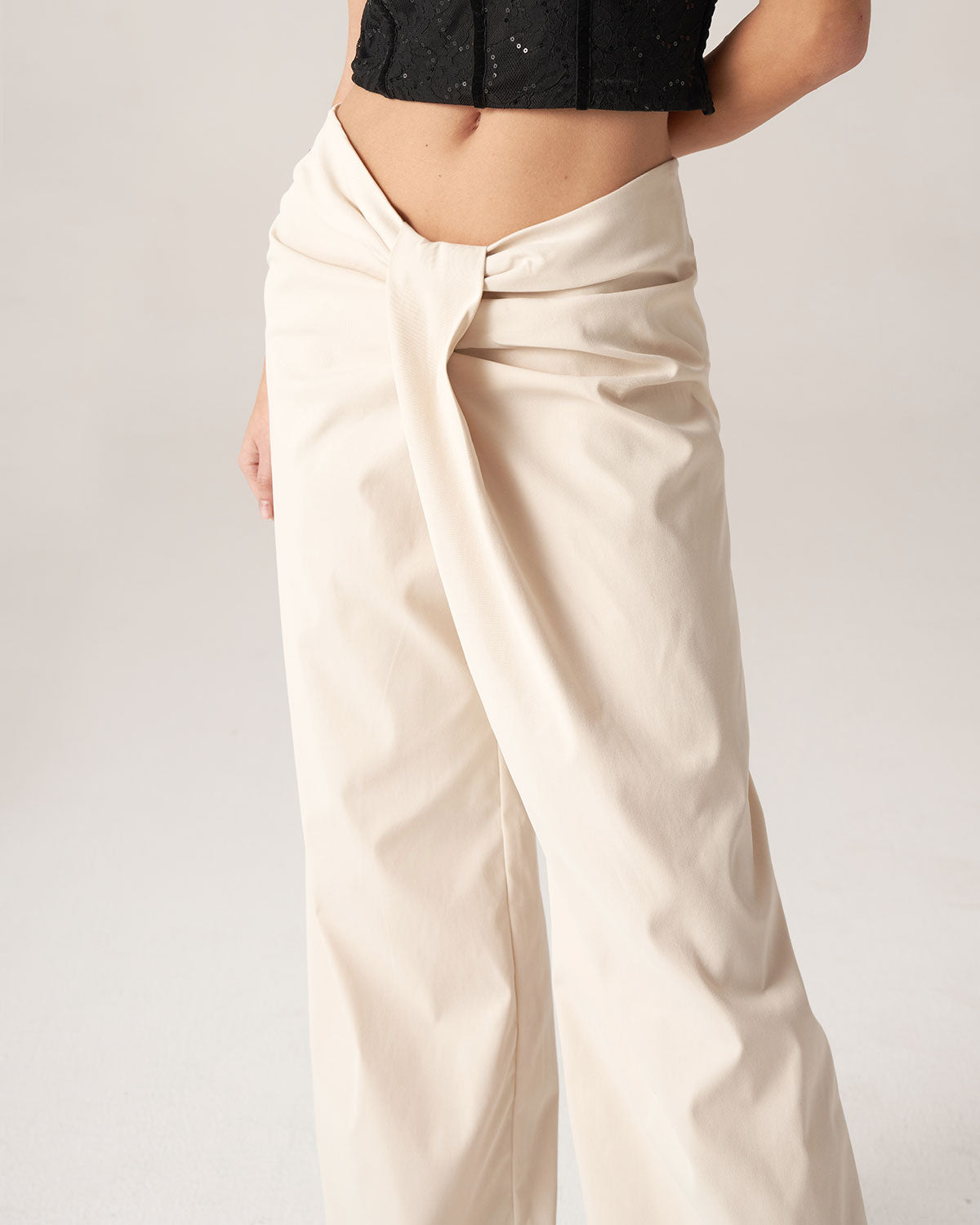 Shewess™ Bettydress-Beyaz Pileli Geniş Paça Pantolon