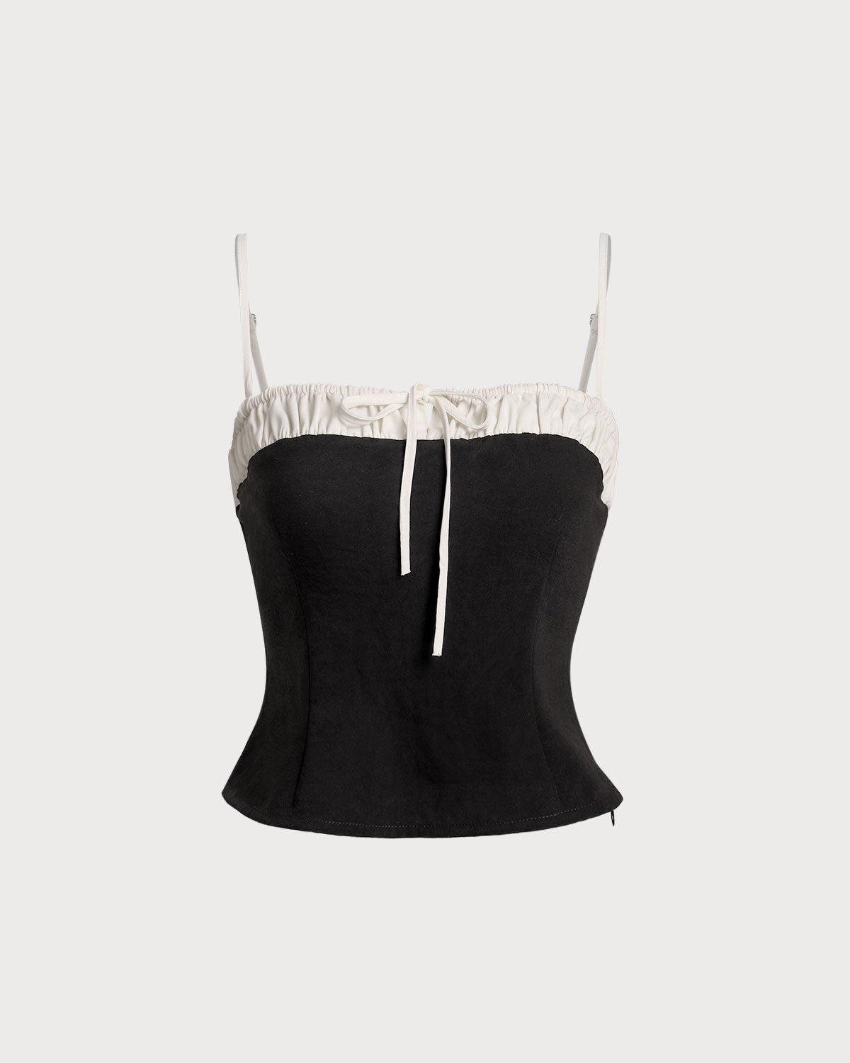 Shewess™ Siyah Kontrast Dantelli Cami Üst