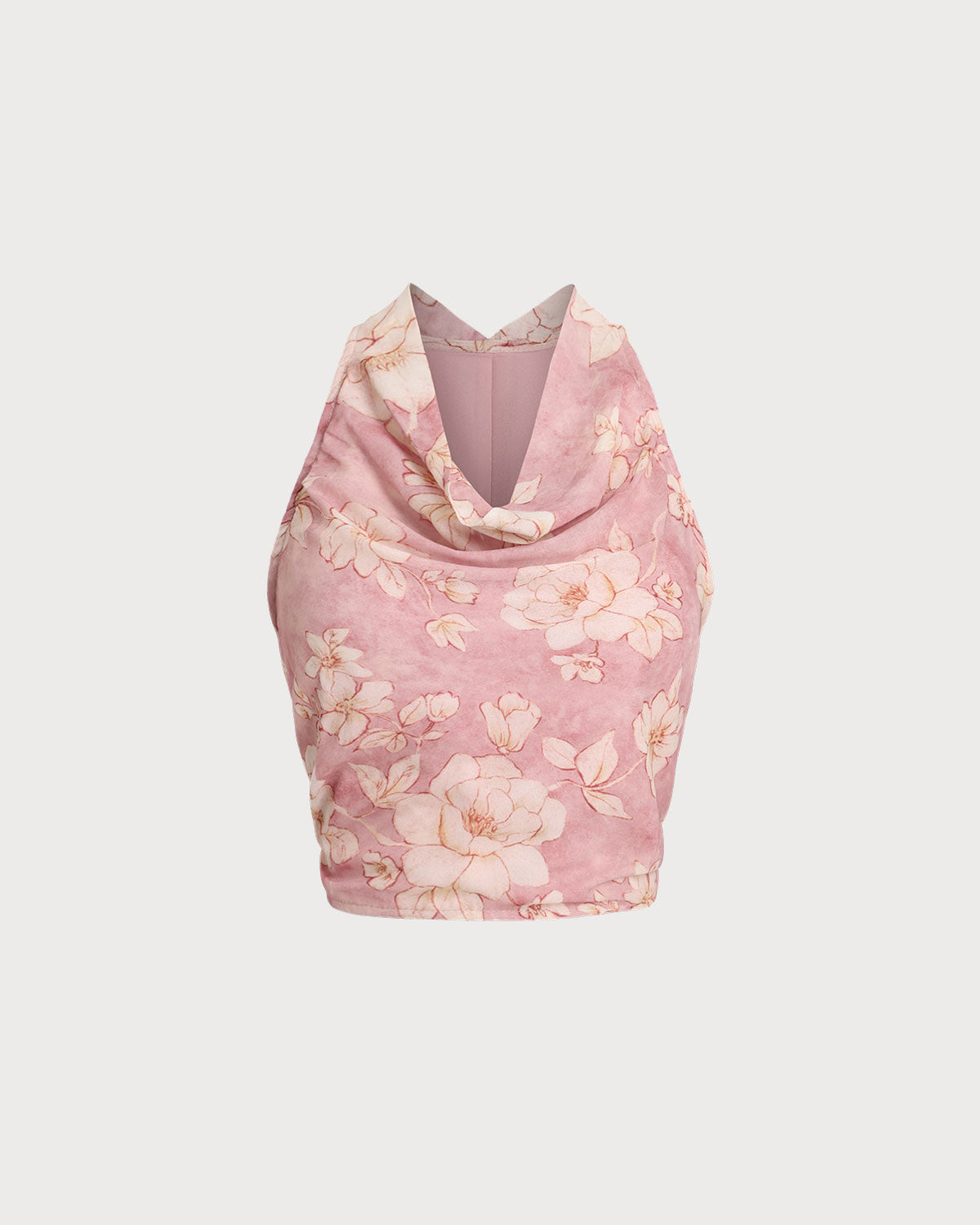 Shewess™ Pembe Çiçekli Kısa Bluz