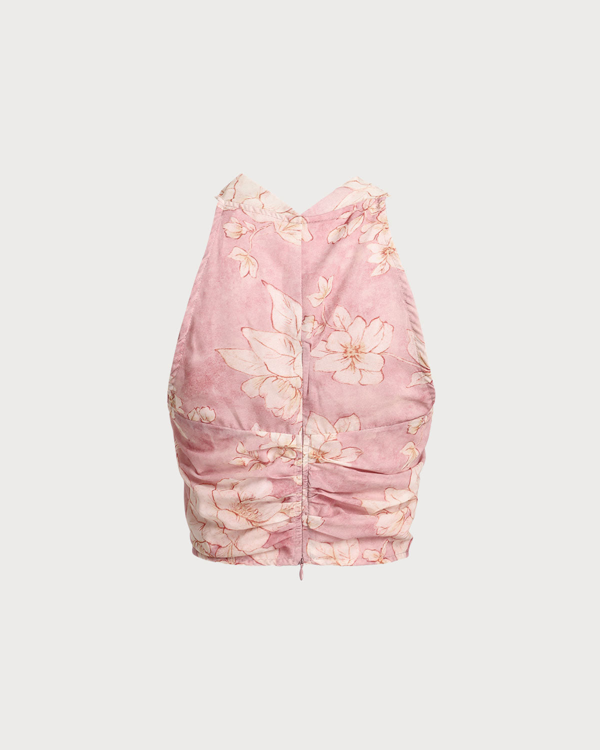 Shewess™ Pembe Çiçekli Kısa Bluz